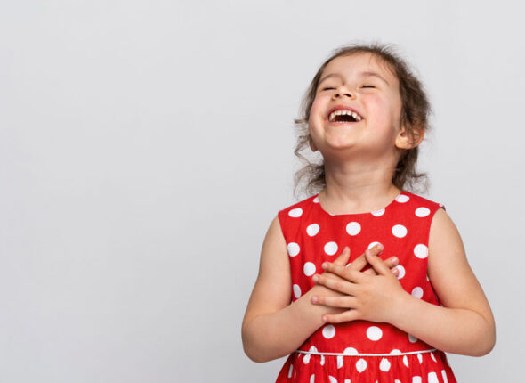 little girl laughing